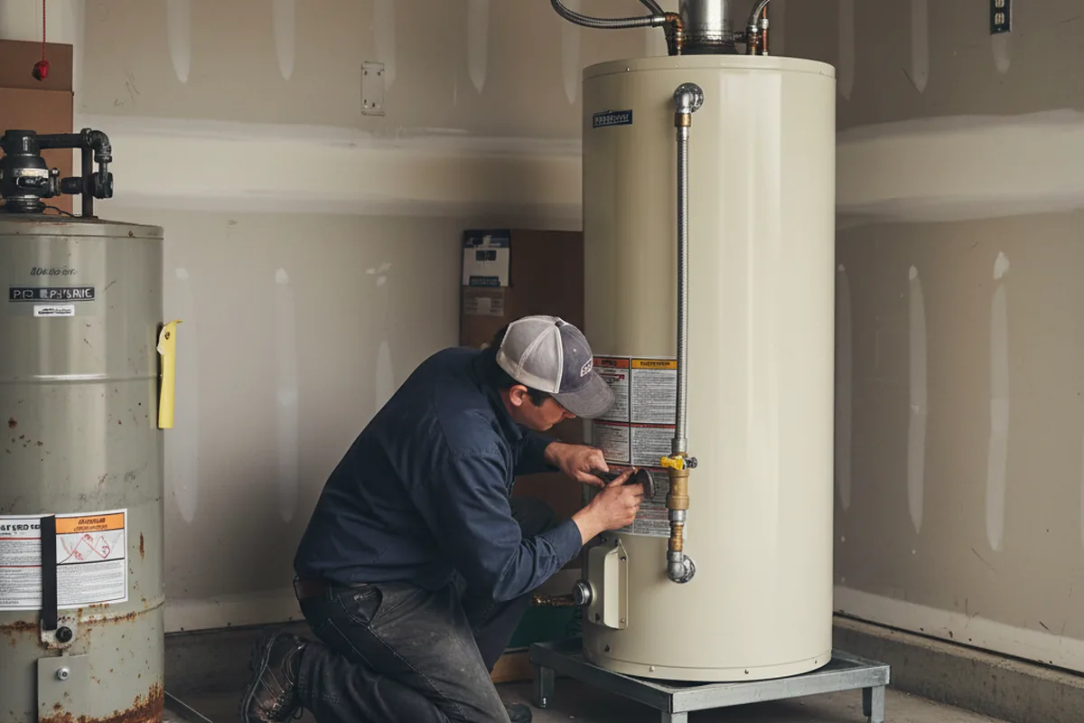 Water heater and shutoff valve replacement in Eliot